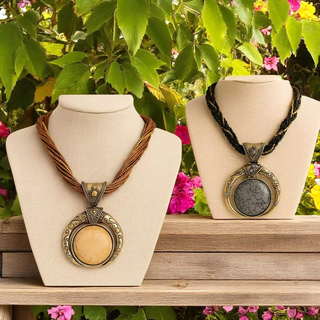 Aura™ - Colar com Pedras Natural de Jade