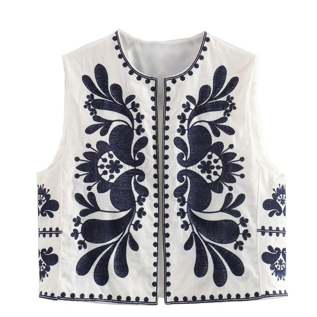 Lua Mística™ – Colete Feminino Estilo Vintage com Bordado Floral