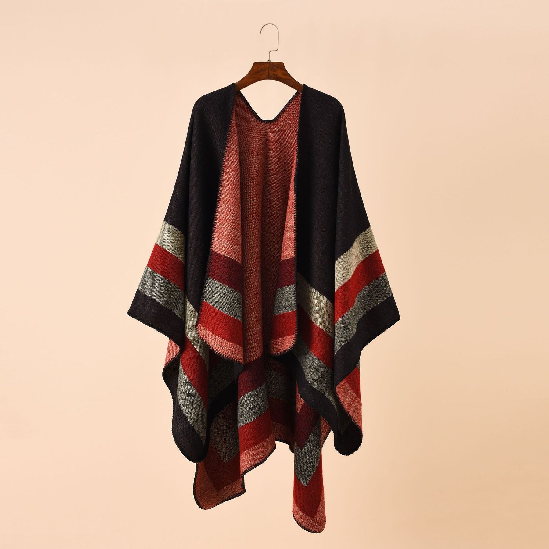 Bloom™ – Poncho Xadrez Boho Vintage