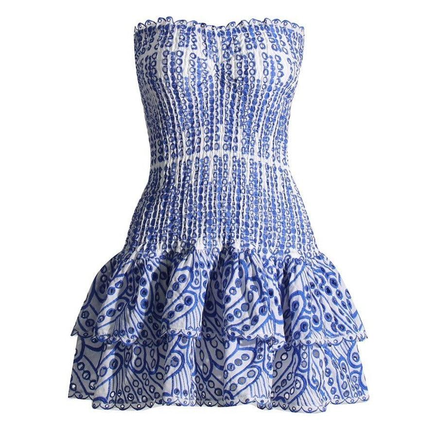 Sophia™ – Vestido Curto Feminino Tomara que Caia com Babado