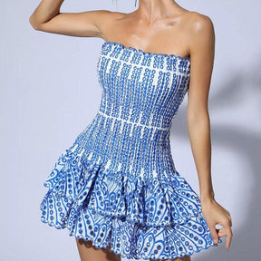Sophia™ – Vestido Curto Feminino Tomara que Caia com Babado