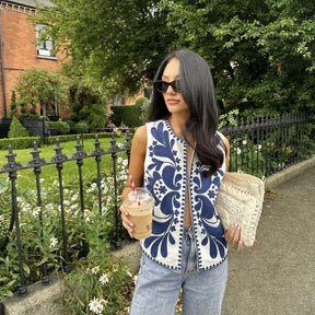 Lua Mística™ – Colete Feminino Estilo Vintage com Bordado Floral