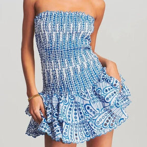 Sophia™ – Vestido Curto Feminino Tomara que Caia com Babado