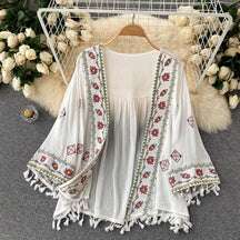 Encanto™ – Kimono Feminino Estilo Boho com Franjas