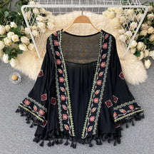 Encanto™ – Kimono Feminino Estilo Boho com Franjas