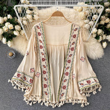 Encanto™ – Kimono Feminino Estilo Boho com Franjas